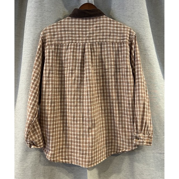 VTG Casey & Max Top Women Large Button Down Cottagecore Cabin Floral Cotton - Picture 4 of 5